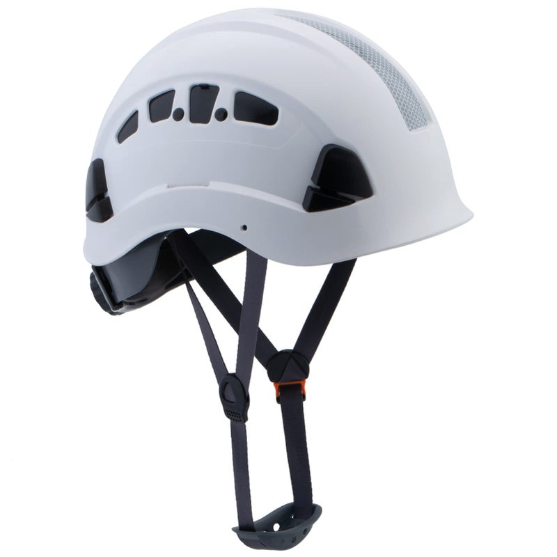 LOHASPRO Hard Hats Construction Safety Helmet ANSI Z89.1 Approved OSHA Hardhat  LOHASPRO Vented Men Worker White Hard Hat with Chin Strap Tree Climbing Rescue Arborist Helmet (P1 White) - Image 1